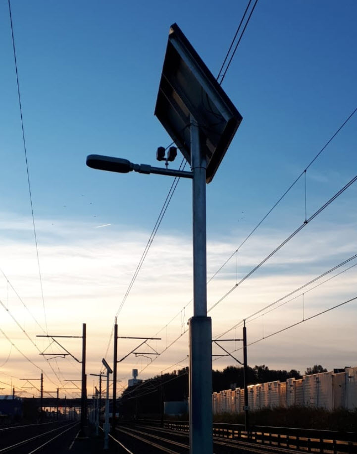 Hoek zonnepaneel - horizontaal geplaatst kantelmast