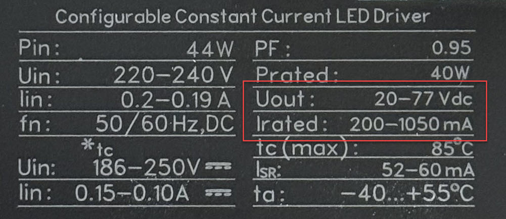 Specificatie driver - In en Vf