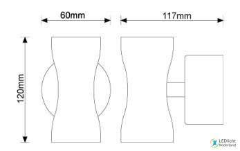 WallLight UpDown - afmetingen